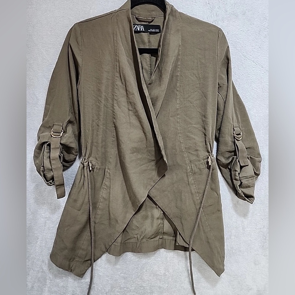 Zara Women's Medium Green  Pockets Jacket - Picture 3 of 5